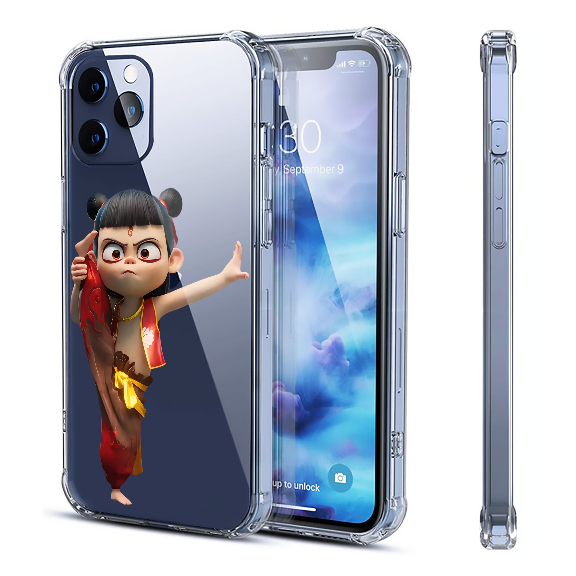 （画像用） Ne Zha 2 ナタ 魔童の大暴れ 【iPhone 12シリーズ対応】透明スマホケース（クリアソフトケース）